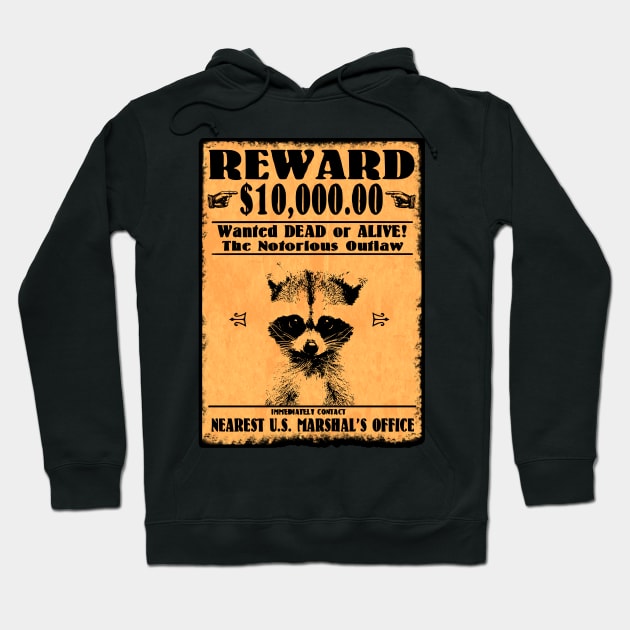 Funny Raccoon Outlaw Hoodie by Scar